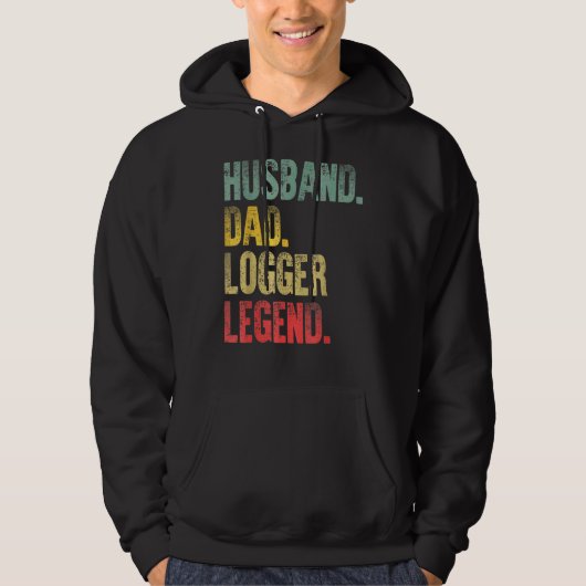  man vader logger legende retro hoodie (Voorkant)
