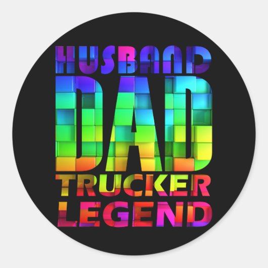 Man vader trucker legende voor vader vaderdag ronde sticker (Voorkant)