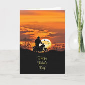 Man Vaderdag met Biker en Motorfiets Kaart (Voorkant)