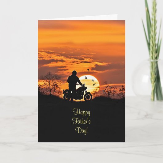 Man Vaderdag met Biker en Motorfiets Kaart (Voorkant)