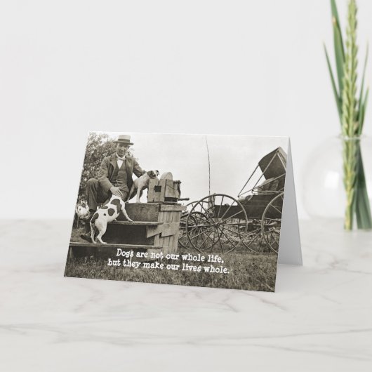 man van 1890 W/JACK RUSSELL TERRIER DOGS PHOTO Kaart (Voorkant)