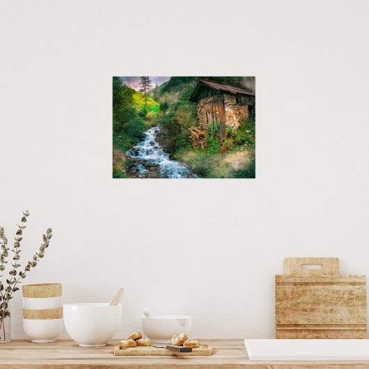 Man van bergen poster (Keuken)