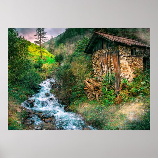 Man van bergen poster (Voorkant)