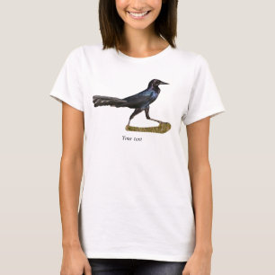 Man van Boat-tailed Grackle fotografie T-shirt