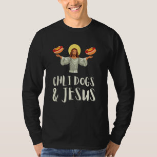 Man van Chili Dog en warme honden en kinderkanonen T-shirt