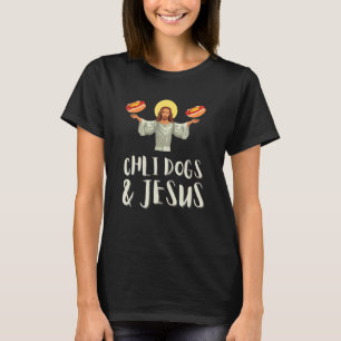 Man van Chili Dog en warme honden en kinderkanonen T-shirt