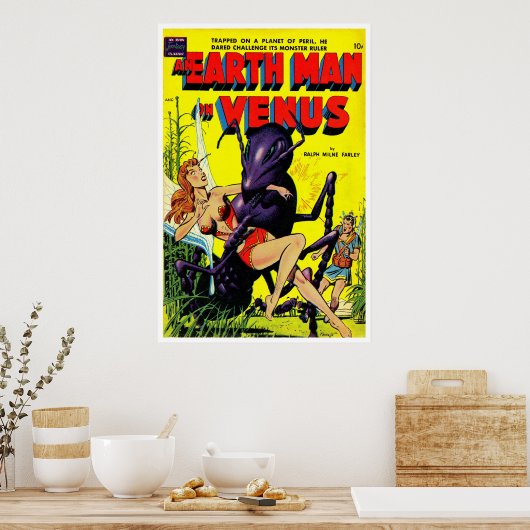 Man van de Aarde op Venus (1951) Poster (Keuken)