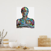 Man van de anatomie Kleurrijke Abstracte kunst Poster (Keuken)