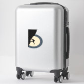 Man van de bergbeklimming in het nachtsilhouet sticker (Koffer)