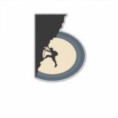 Man van de bergbeklimming in het nachtsilhouet sticker (Voorkant)