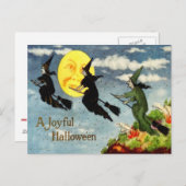 Man van de Bezem van de heks het Vliegende in de Briefkaart (Voorkant / Achterkant)