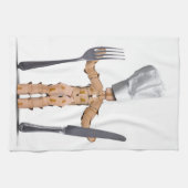 Man van de kaasdoos met messenmakerswerk theedoek (Horizontaal)