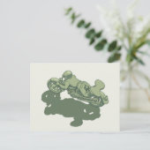 Man van de landmotorfiets briefkaart (Staand voorkant)