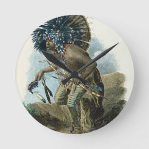 Man van de Mandanijnse stam in het kostuum van Ronde Klok