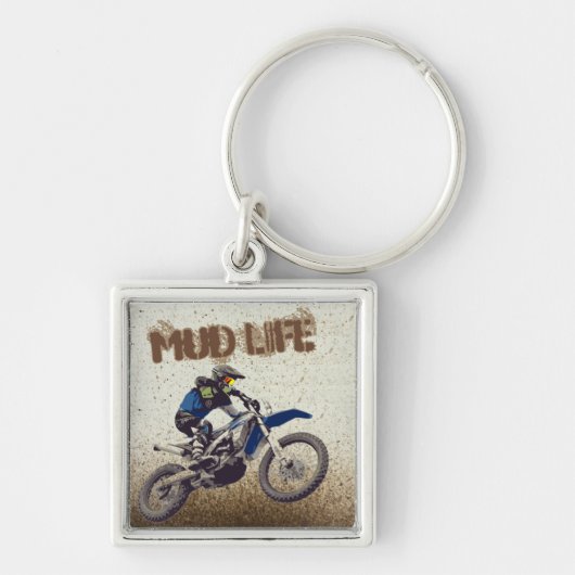 Man van de motorfiets Dirt Bike Mud Life Mud Boggi Sleutelhanger (Voorkant)