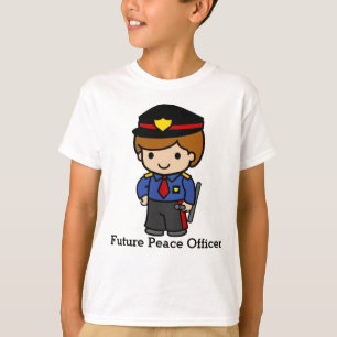 Man van de politie belasten met wapenstok t-shirt