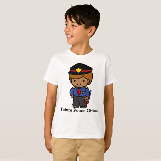 Man van de politie belasten met wapenstok t-shirt (Voorkant volledig)