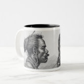 Man van de Ruk-eilanden Tweekleurige Koffiemok (Voorkant links)