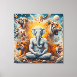 man van de spirituele olifant canvas afdruk