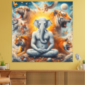 man van de spirituele olifant canvas afdruk (Insitu (Woonkamer))