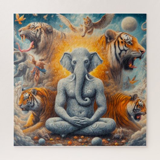 man van de spirituele olifant legpuzzel (Verticaal)