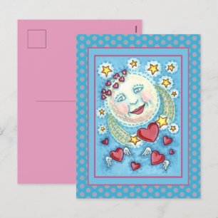 MAN VAN DE valentijn IN DE MOON, ZEER VEELEMATIGE Feestdagenkaart