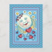 MAN VAN DE valentijn IN DE MOON, ZEER VEELEMATIGE Feestdagenkaart (Voorkant)