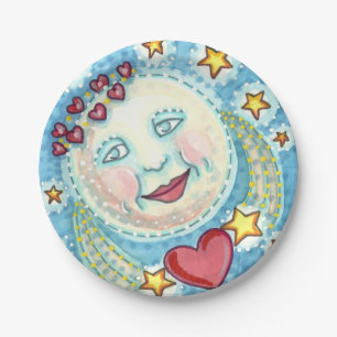 MAN VAN DE valentijn IN DE MOON, ZEER VEELEMATIGE Papieren Bordje