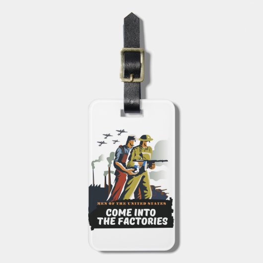 Man van de Verenigde Staten, WW2-poster Bagagelabel (Voorkant verticaal)