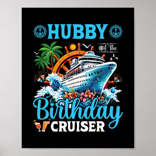 Man van de verjaardagscruiser cruise vakantietrip poster (Voorkant)