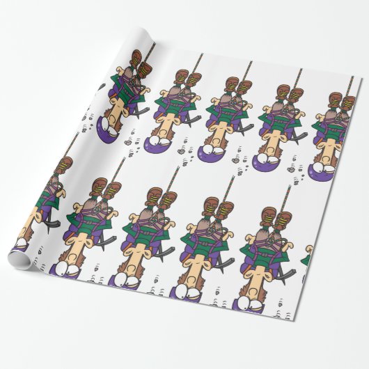 Man van een helling cadeaupapier (Uitgerold)