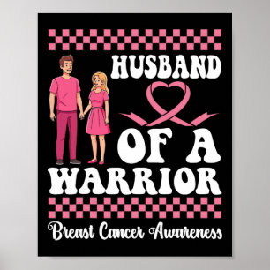 Man van een krijger borstkanker bewustzijn vrouw poster