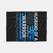 Man van een strijder diabetes bewustzijn fleece deken (Voorkant (Horizontaal))