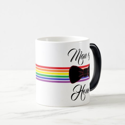 Man van Eer Bourgondië Bow Stropdas Koffie Mok (Voorkant rechts)