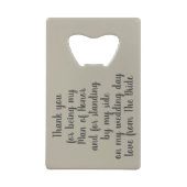 Man van Eer Dank u wel Kaart Bottle Open Creditkaart Flessenopener (Achterkant)