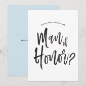 Man van Eer | Script Stijl Trouwkaart Kaart (Voorkant / Achterkant)