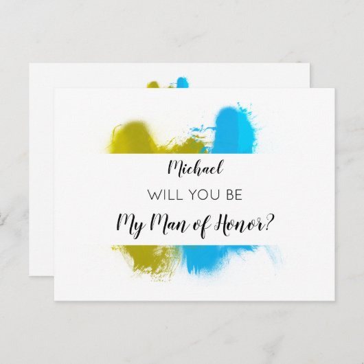 Man van eer zult u een voorstel zijn? uitnodiging briefkaart (Voorkant / Achterkant)