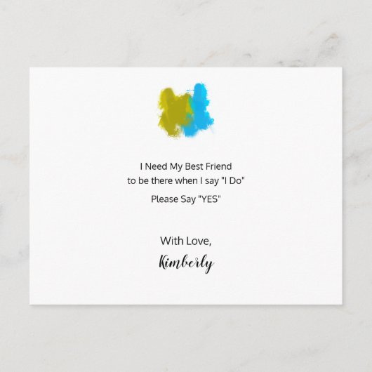 Man van eer zult u een voorstel zijn? uitnodiging briefkaart (Achterkant)