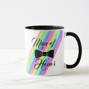 Man van eer zwarte vlinderdas koffiemok mok