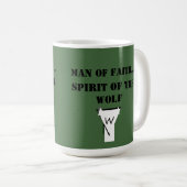 Man van geloof ...Geest van de wolf SHIRT Koffiemok (Voorkant rechts)