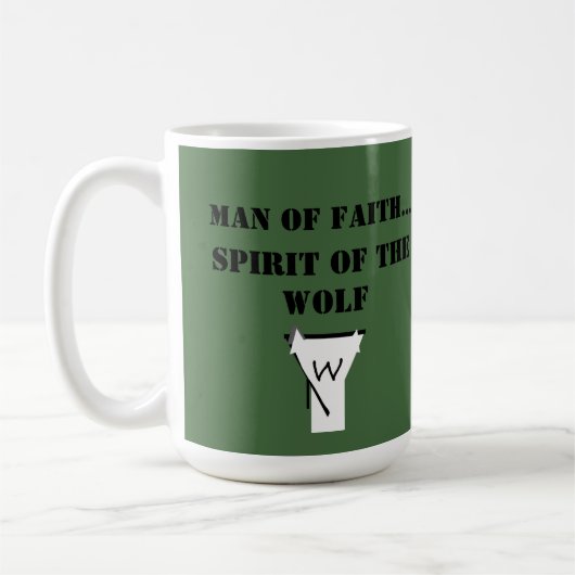 Man van geloof ...Geest van de wolf SHIRT Koffiemok (Links)
