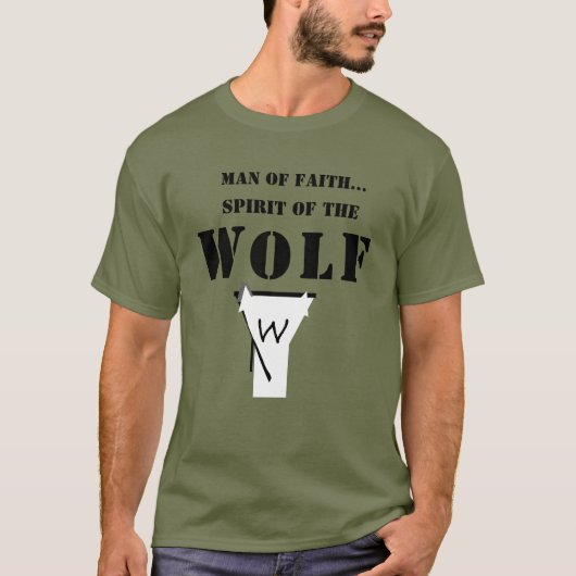 Man van geloof ...Geest van de wolf T-shirt (Voorkant)