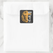 Man van geloof vierkante sticker (Tas)