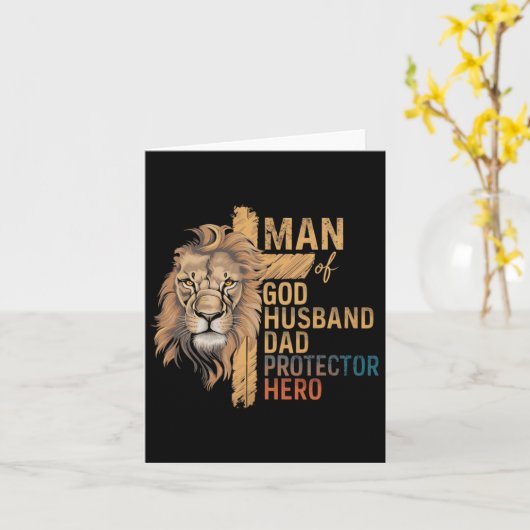 Man van God Echtgenoot Daddy Beschermer Held Leeuw Kaart (Gele Bloem)