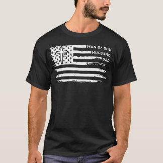 Man van God Echtgenoot Vader Christelijk Amerikaan T-shirt