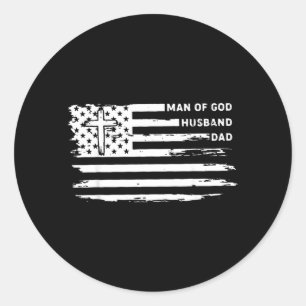 Man Van God Echtgenoot Vader Christen Amerikaanse Ronde Sticker