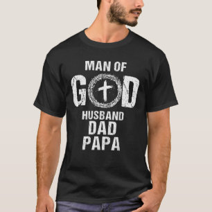 Man van God Husband Papa Christelijke kruisvader T-shirt