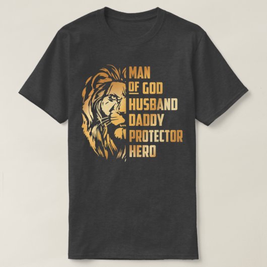 Man van God Husband vader beschermer Hero Husband, T-shirt (Design voorkant)