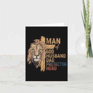 Man van God Husnd Papa Beschermer Held Leeuw Vader Kaart