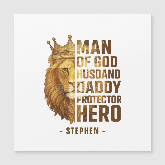 Man van God Lion Crown Design - Man, papa (Voorkant)